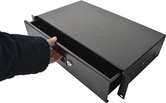 Metal Rack Drawers for Data Racks & Flight Cases with Lock 255mm Deep